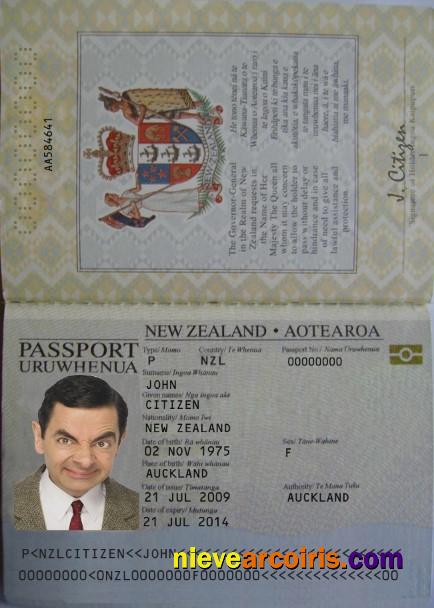 New Zealand passport 2005-2009